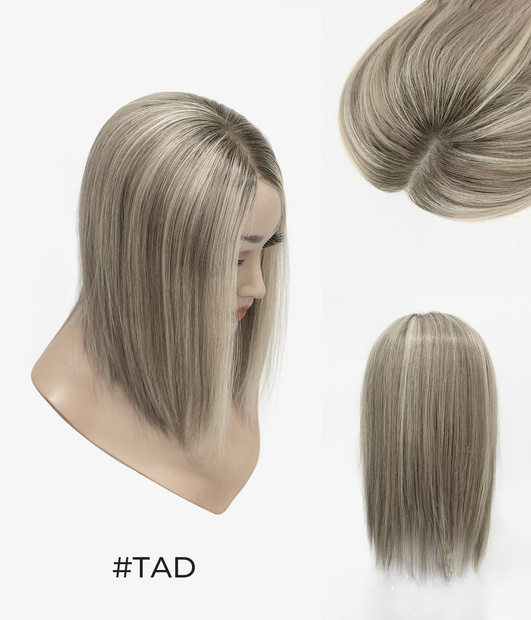 6''x6.5'' Bead-in Topper | Mono Base Lace Back Design | Breathable Medium Coverage Bead Installation Hair Topper
