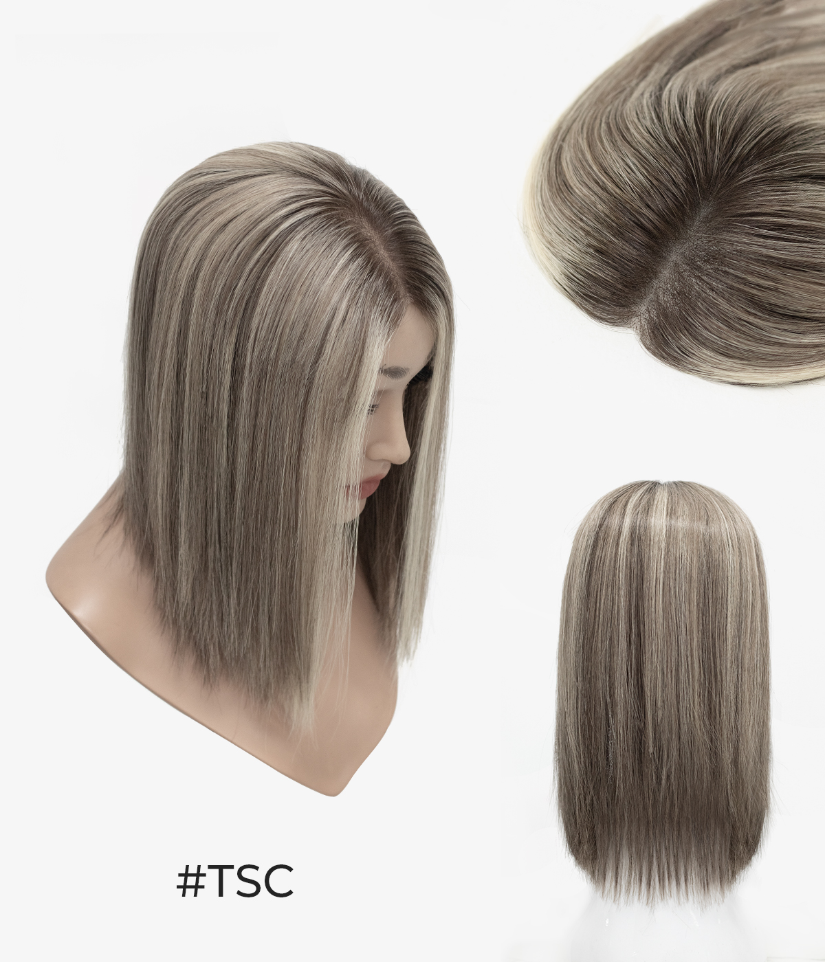 5''X6'' Bead-in Topper | Mono Base | Professional Bead Installation Hair Topper