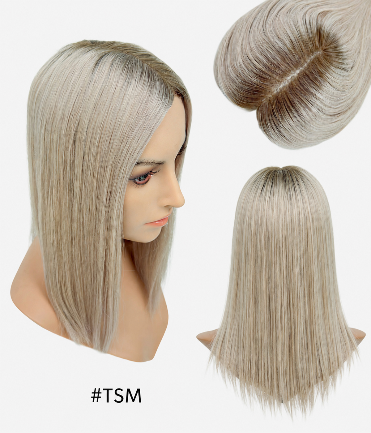 Upgraded 3''x 5'' Bead-in Topper | Flat Top Mono Base | Natural Hairline Bead Installation Hair Topper