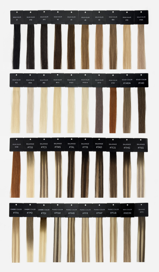 Color Chart 40 Color For Human Hair Extensions