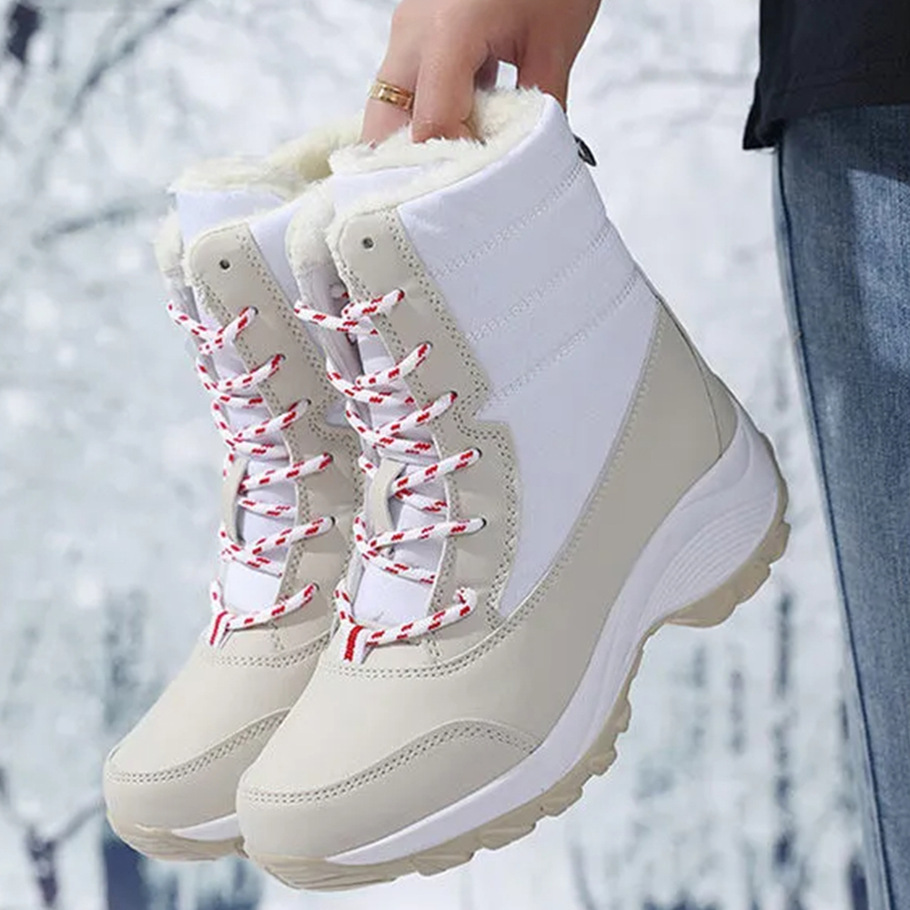 Thick sole plus fleece high top snow boots