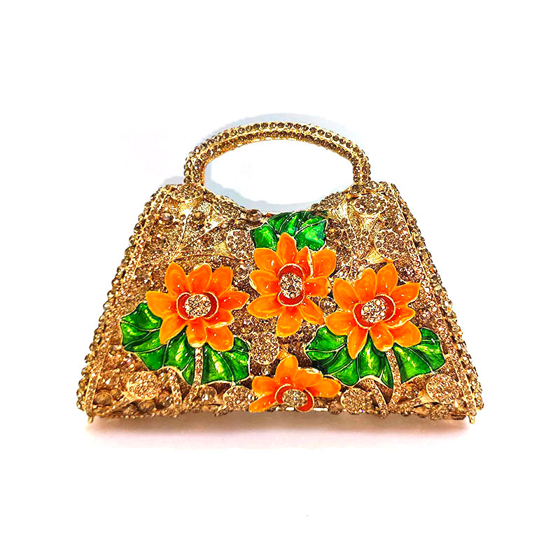 Floral Rhinestone Purse