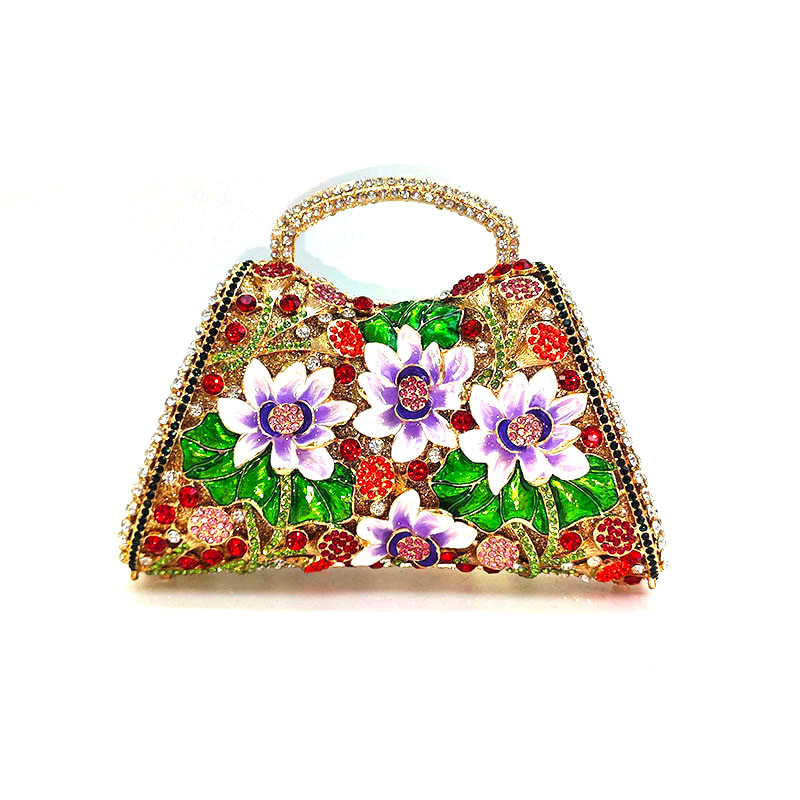 Floral Rhinestone Purse