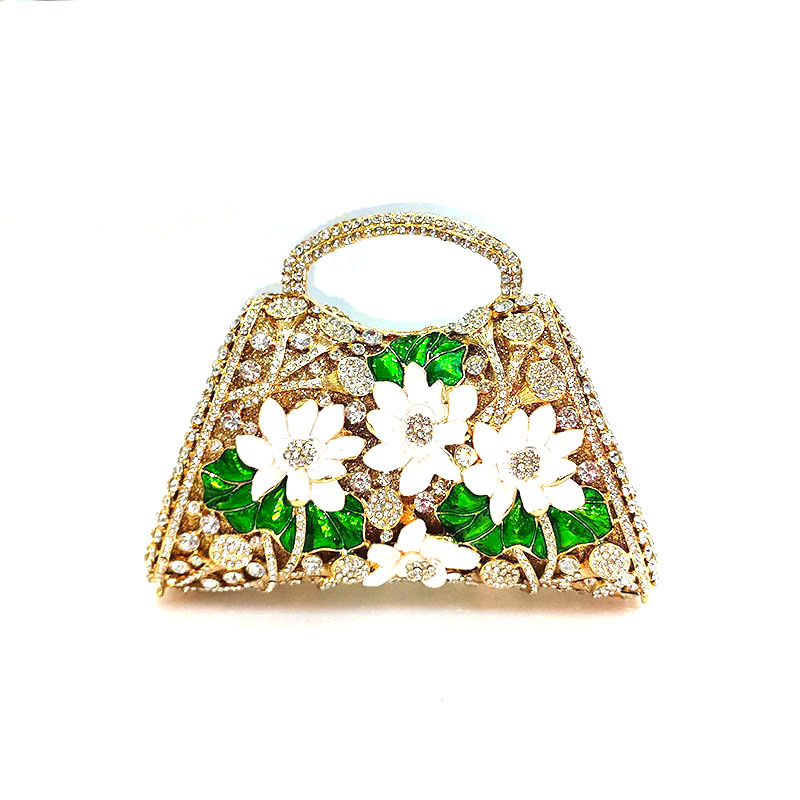 Floral Rhinestone Purse