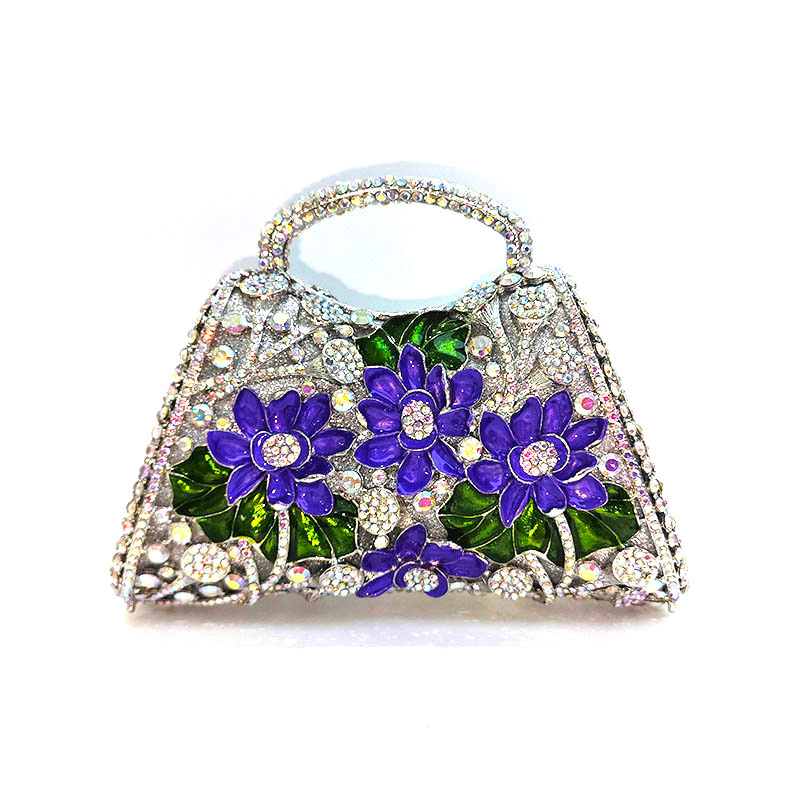 Floral Rhinestone Purse