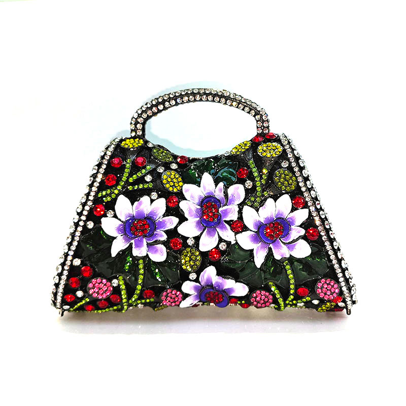 Floral Rhinestone Purse