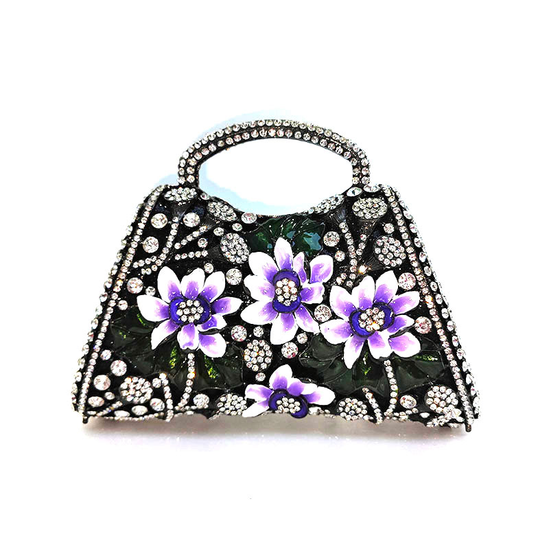 Floral Rhinestone Purse