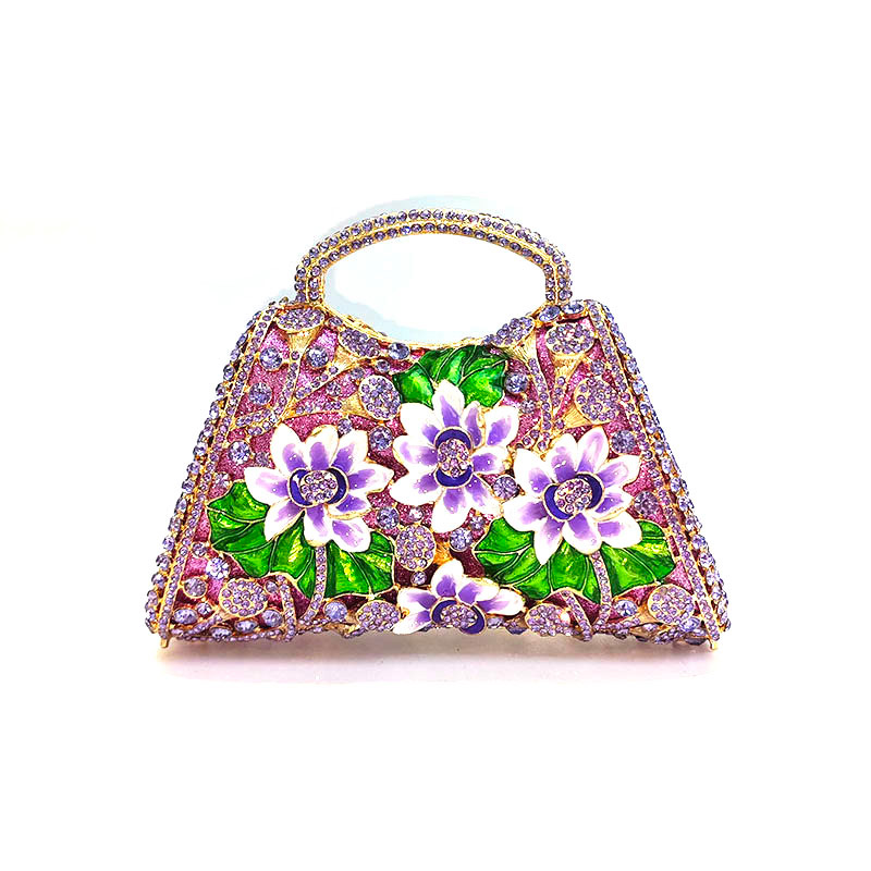 Floral Rhinestone Purse