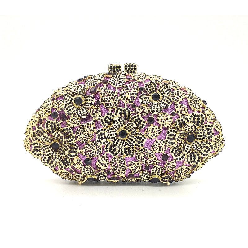 Vintage Flowers Crystal Purse