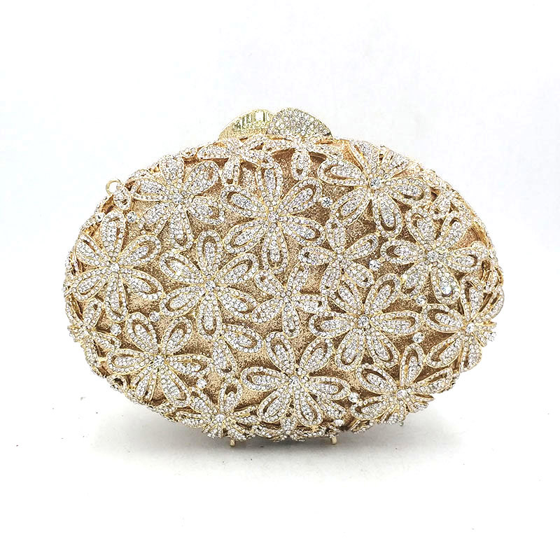 Flower Rhinestone Clutch Bag
