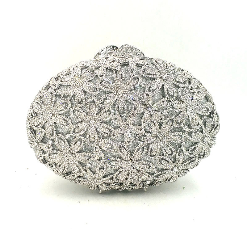 Flower Rhinestone Clutch Bag