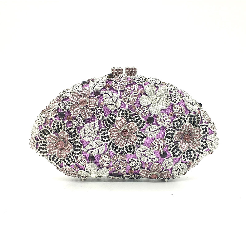 Vintage Flowers Crystal Purse