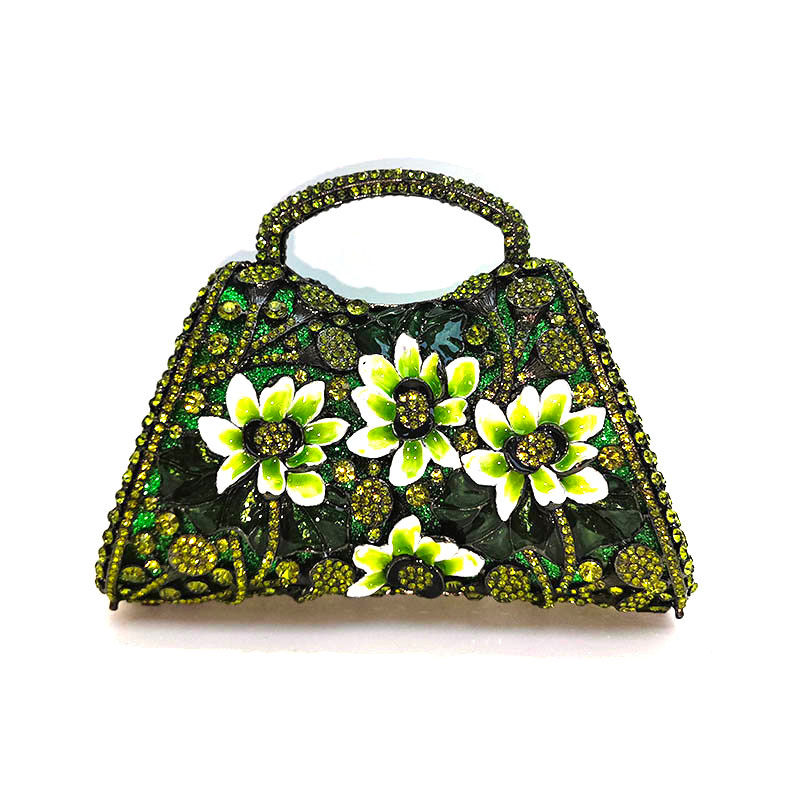 Floral Rhinestone Purse