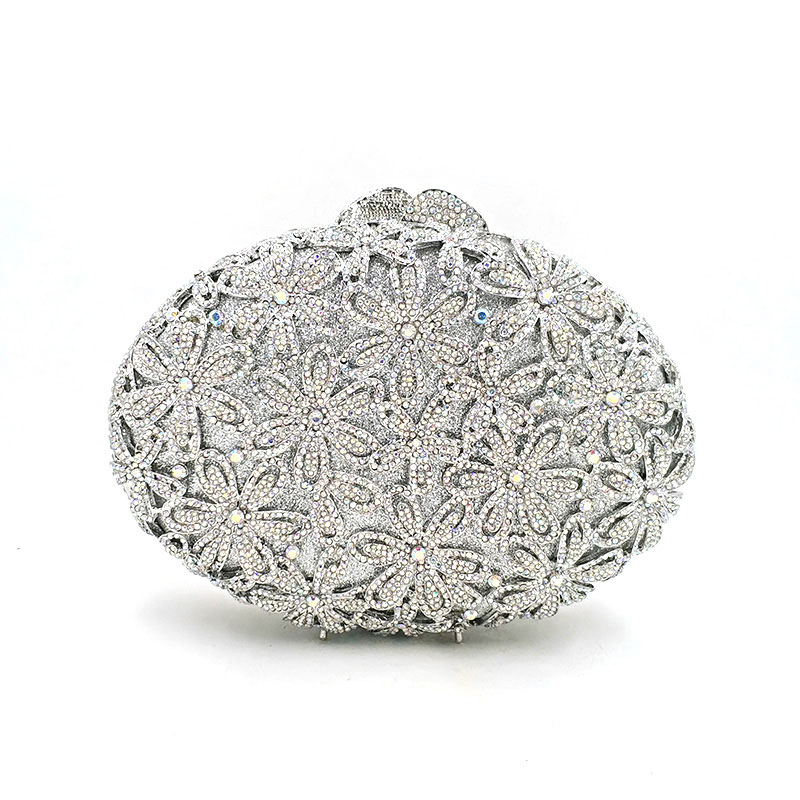 Flower Rhinestone Clutch Bag