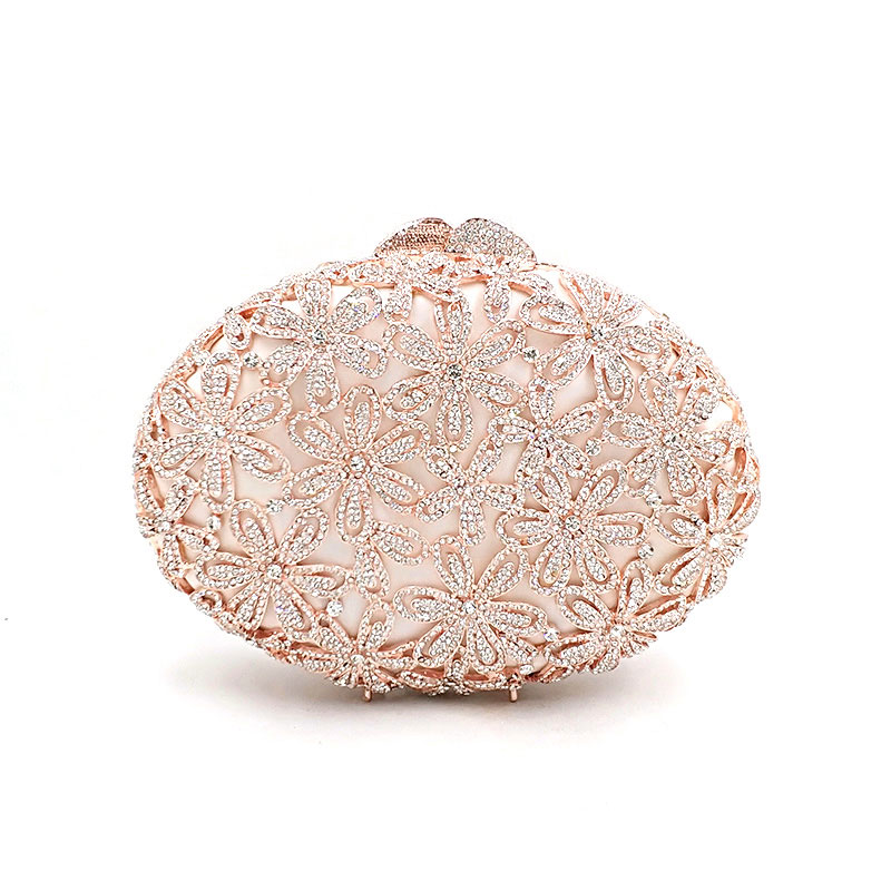Flower Rhinestone Clutch Bag