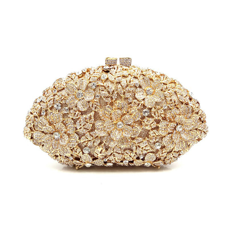 Vintage Flowers Crystal Purse