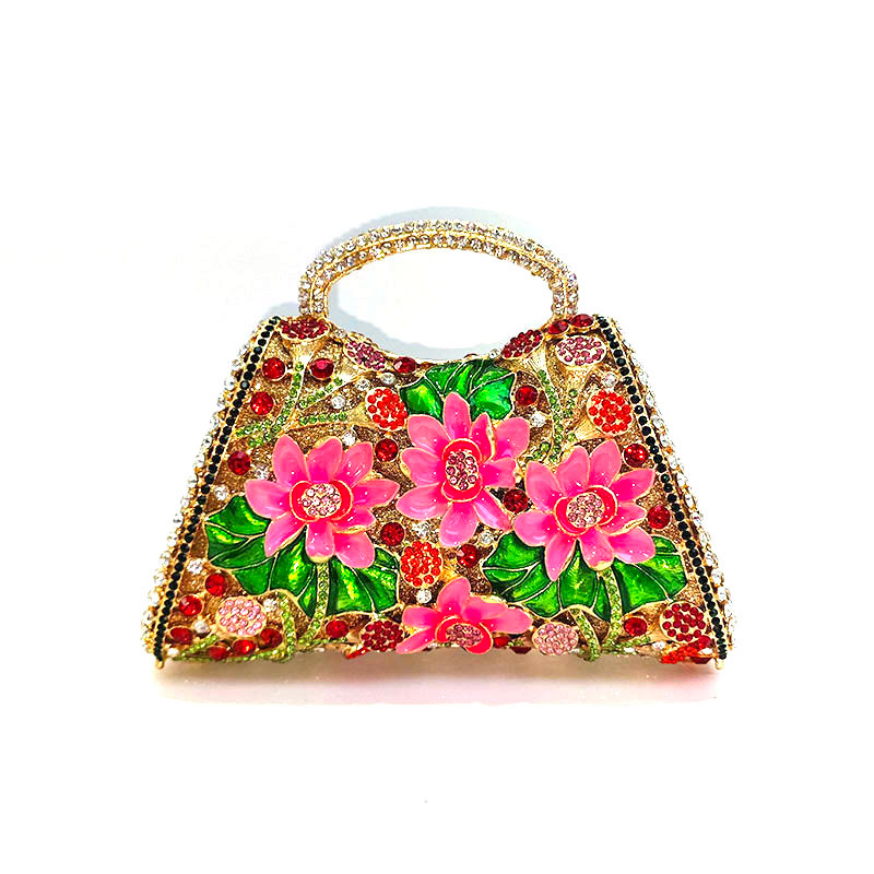 Floral Rhinestone Purse