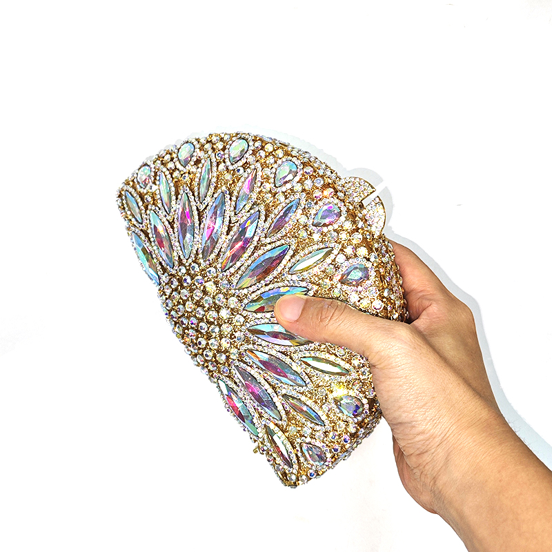 Crystal Fan-Shaped Evening Clutch
