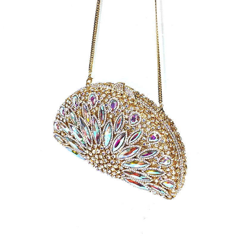 Crystal Fan-Shaped Evening Clutch