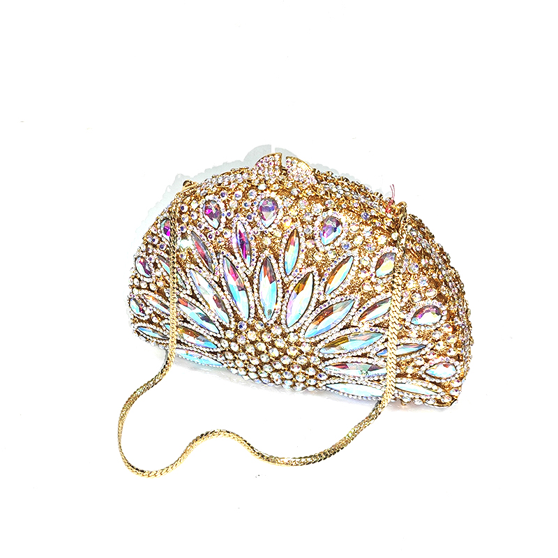 Crystal Fan-Shaped Evening Clutch