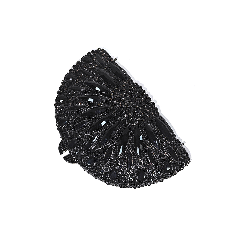Crystal Fan-Shaped Evening Clutch