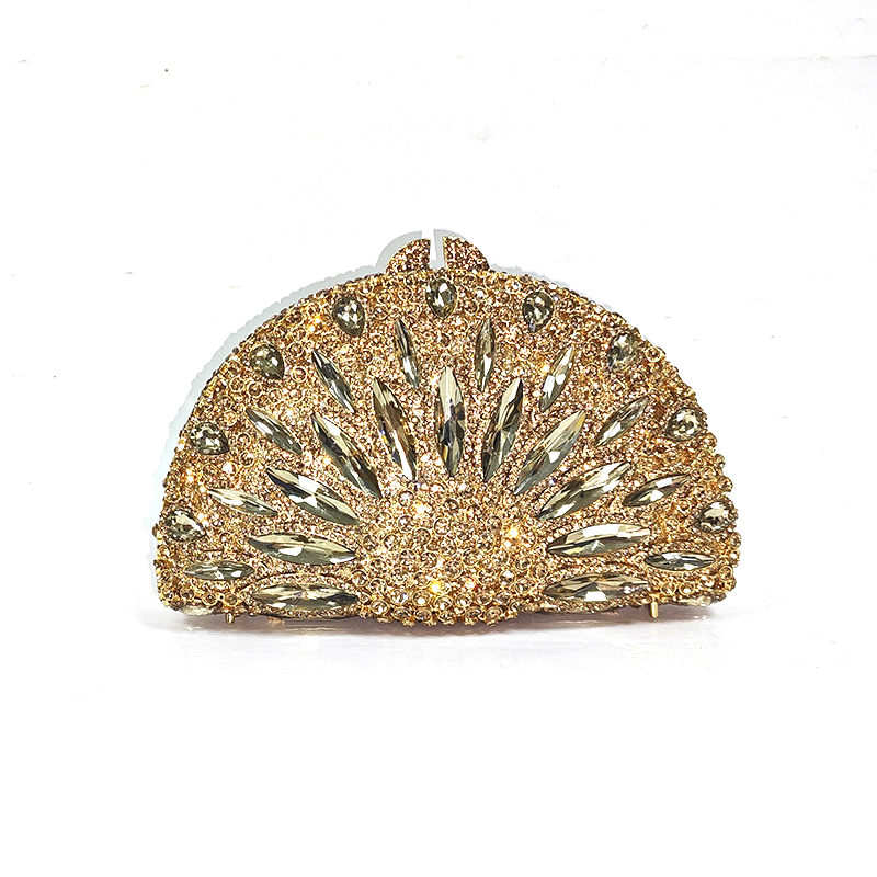 Crystal Fan-Shaped Evening Clutch