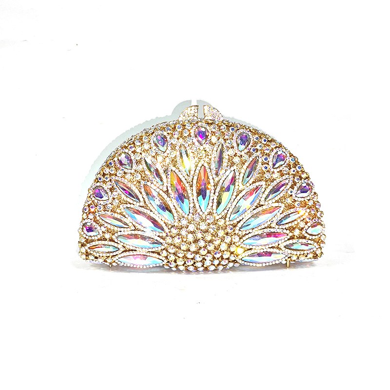 Crystal Fan-Shaped Evening Clutch