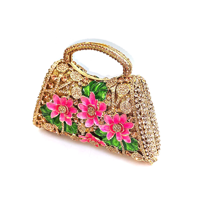 Floral Rhinestone Purse