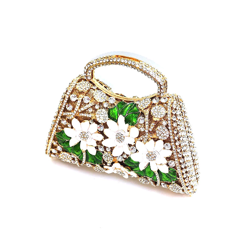 Floral Rhinestone Purse