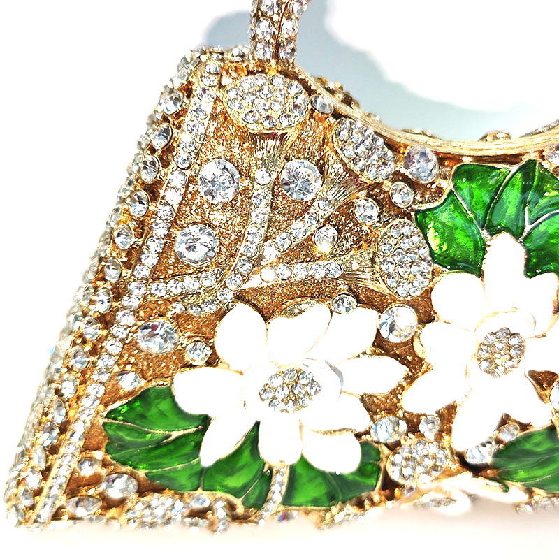 Floral Rhinestone Purse