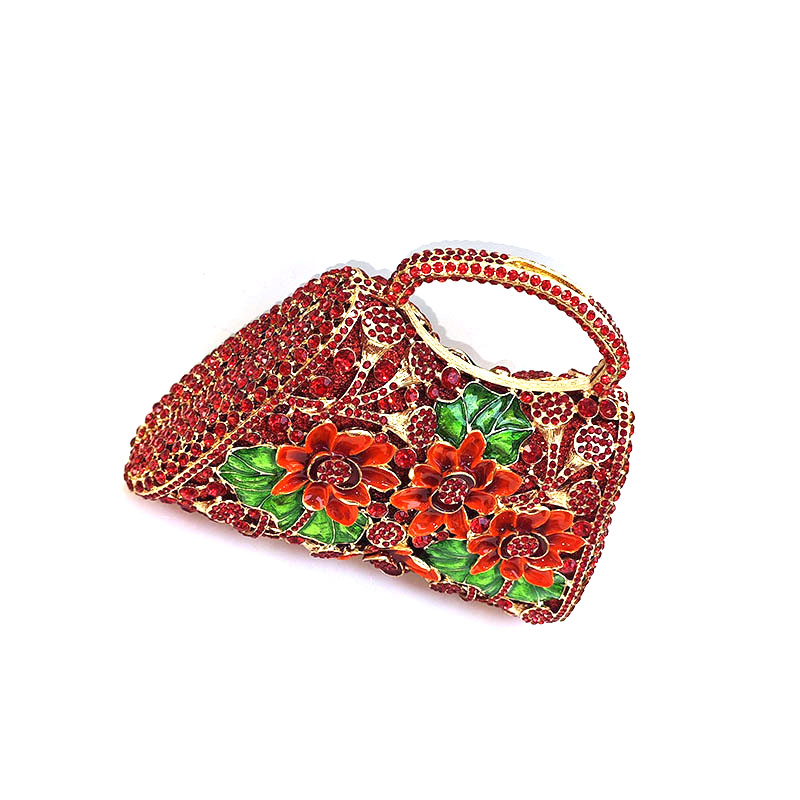 Floral Rhinestone Purse