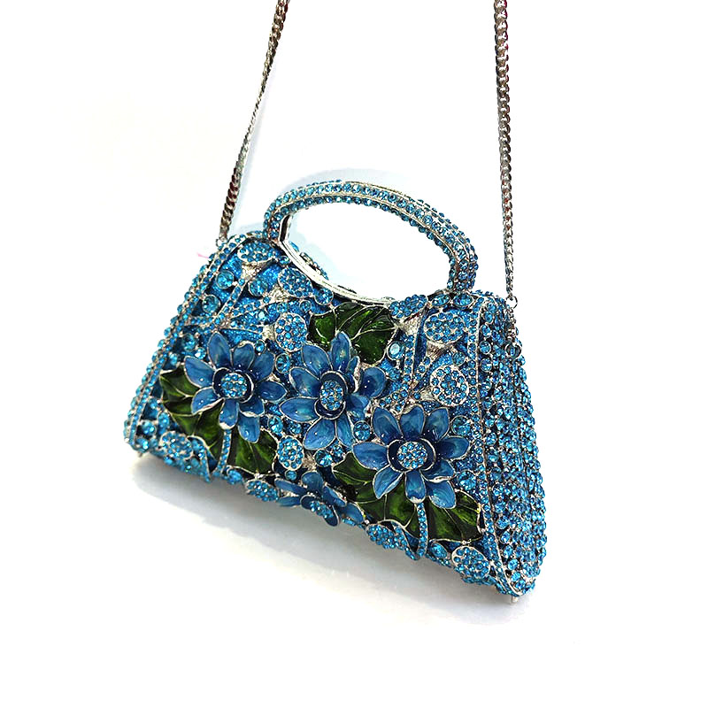 Floral Rhinestone Purse