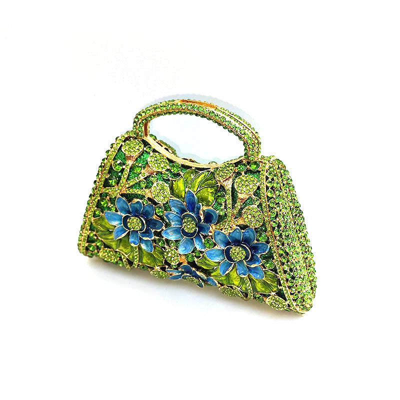 Floral Rhinestone Purse