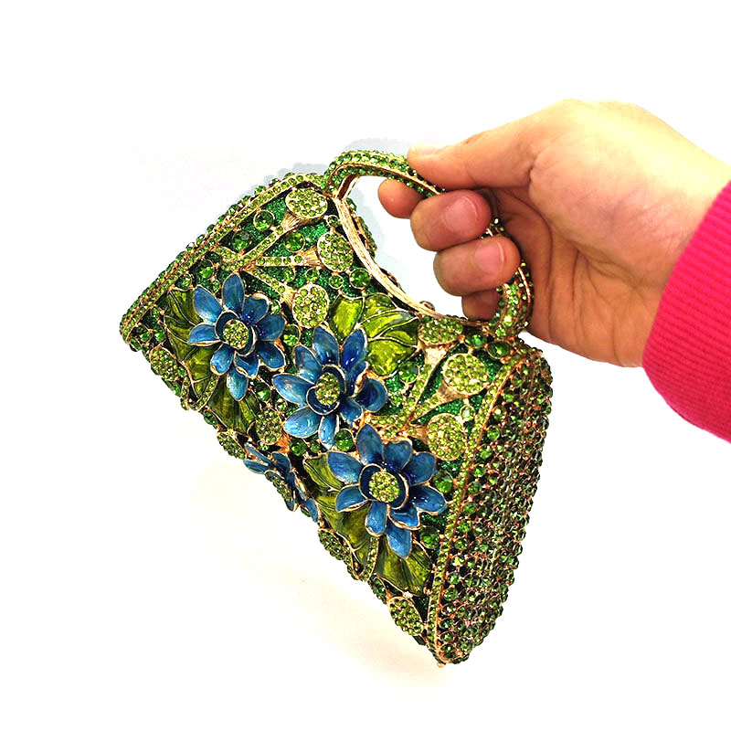 Floral Rhinestone Purse