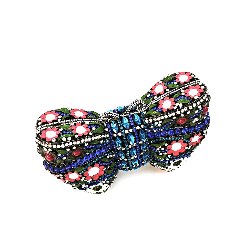 Butterfly Bow Floral Rhinestone Clutch