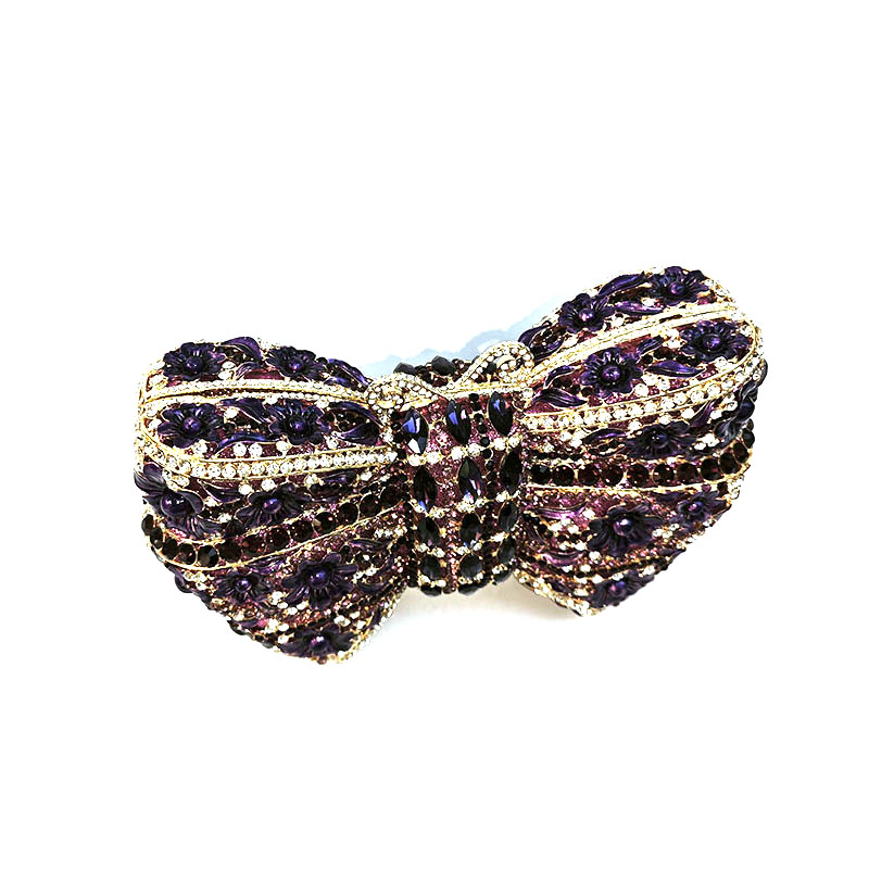 Butterfly Bow Floral Rhinestone Clutch