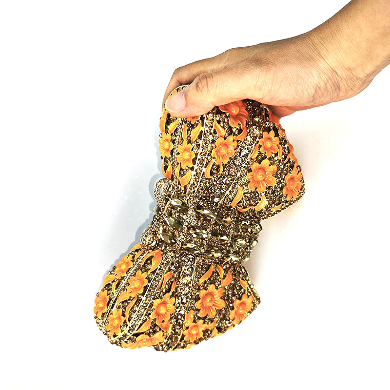 Butterfly Bow Floral Rhinestone Clutch