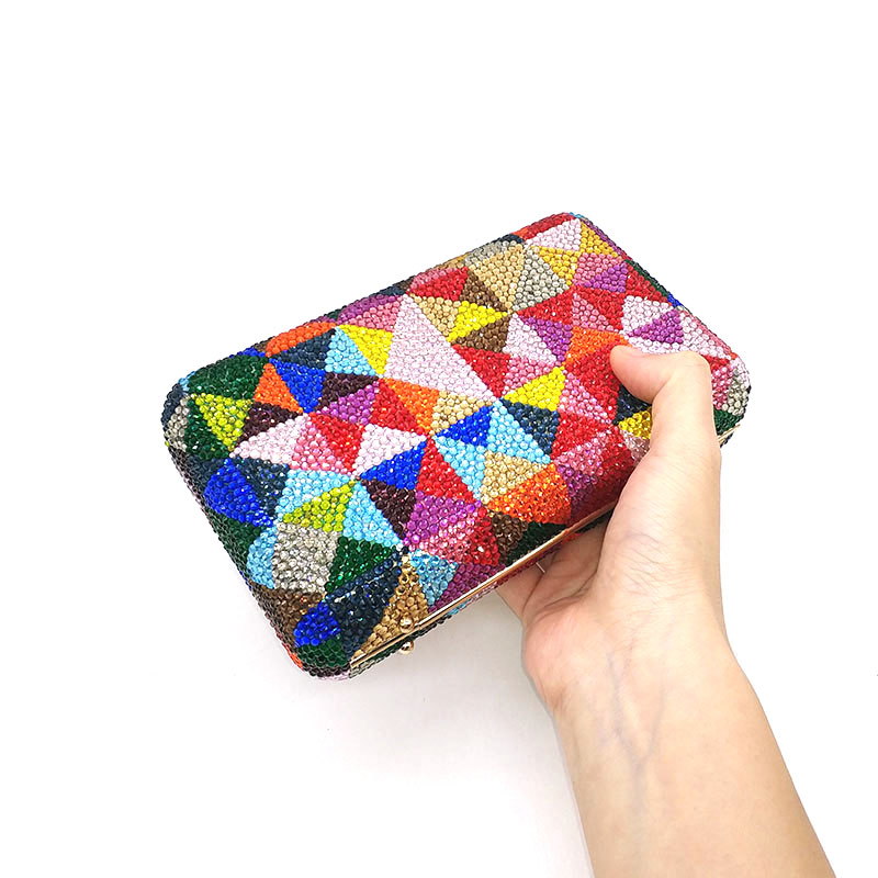 Colorful Full Crystal Clutch