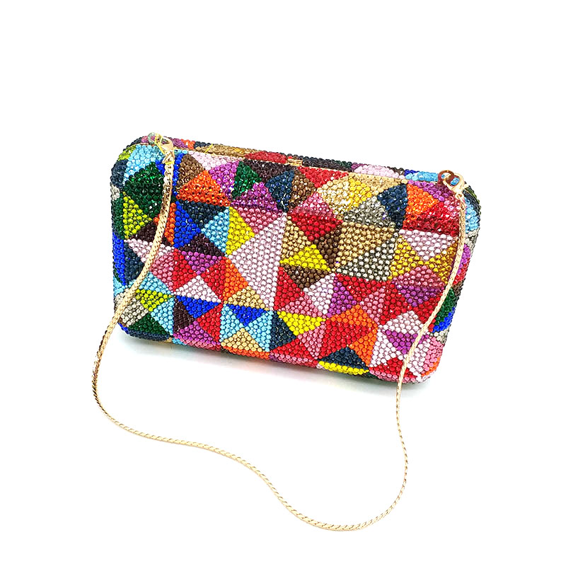 Colorful Full Crystal Clutch