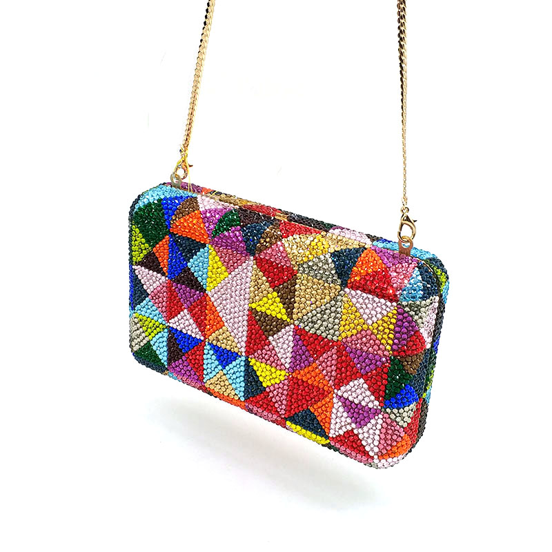 Colorful Full Crystal Clutch