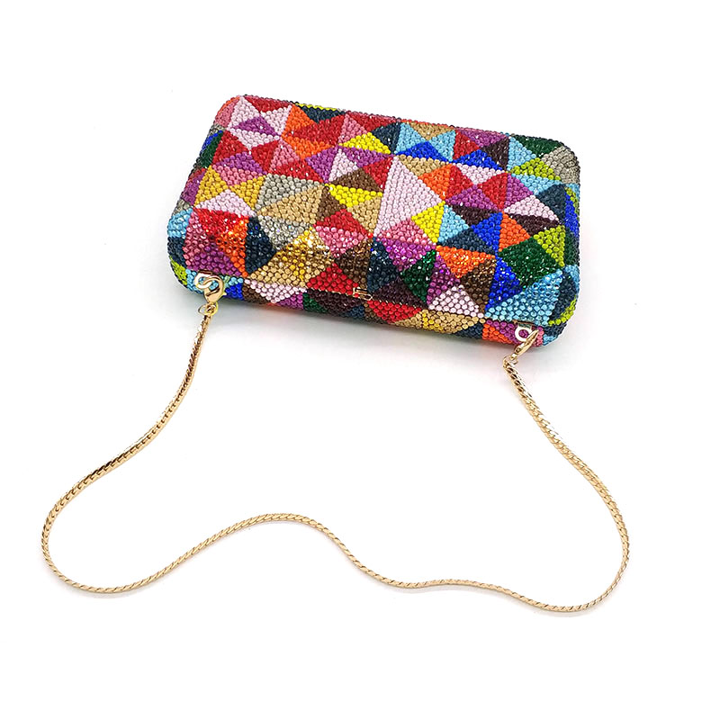 Colorful Full Crystal Clutch
