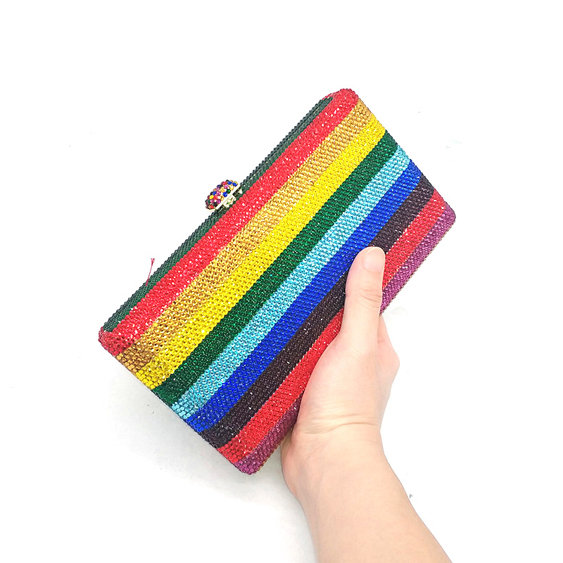 Multicolor Stripes Clutch