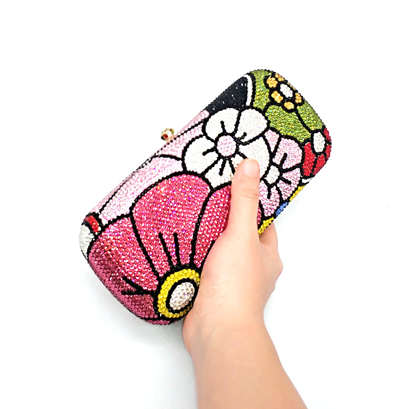 Cartoon Flower Crystal Clutch