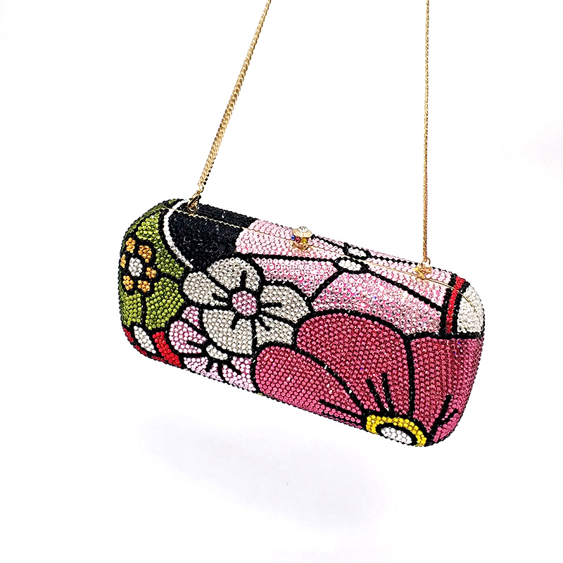 Cartoon Flower Crystal Clutch