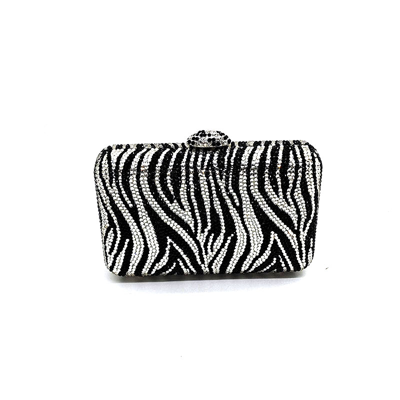 Zebra Print Crystal Clutch