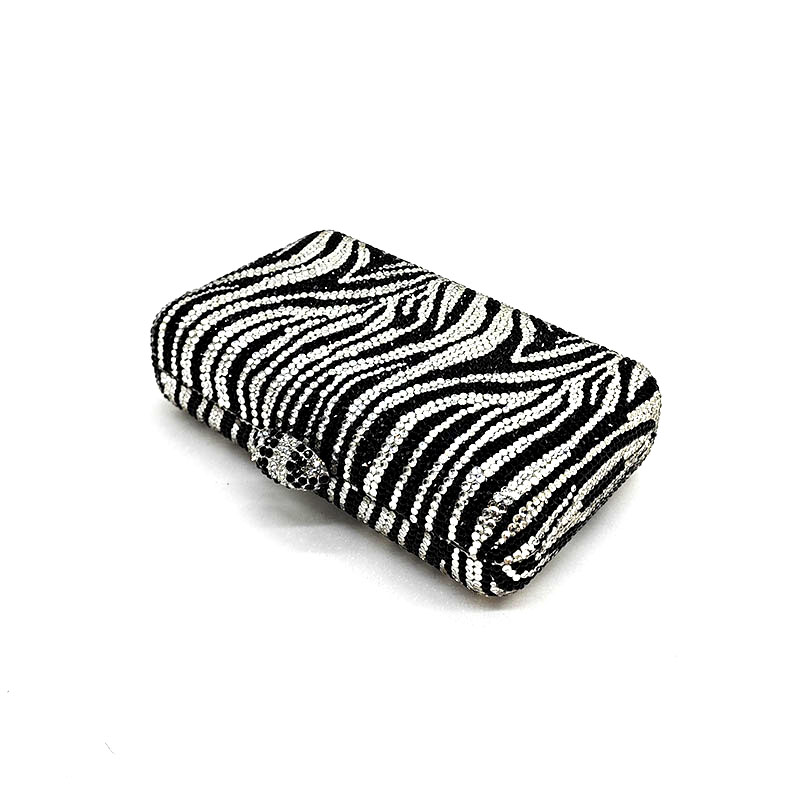 Zebra Print Crystal Clutch