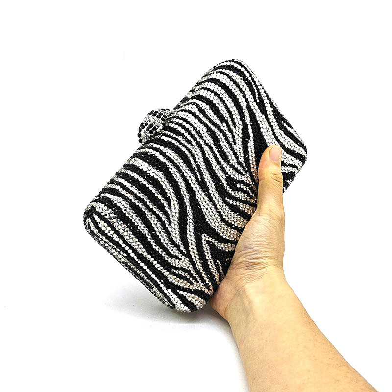 Zebra Print Crystal Clutch