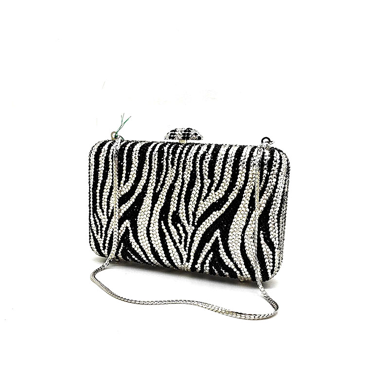 Zebra Print Crystal Clutch