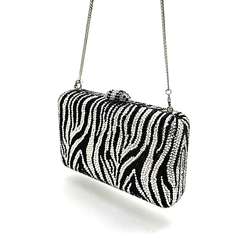 Zebra Print Crystal Clutch