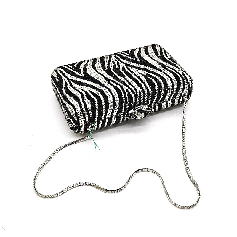 Zebra Print Crystal Clutch